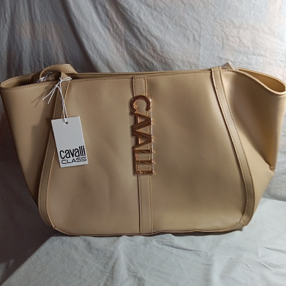 Cavalli Class Beige Tote Bag